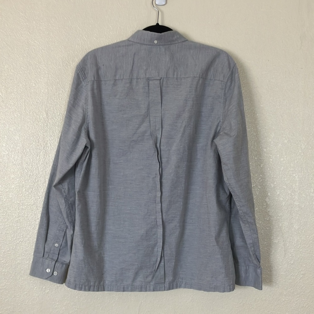 Ben Sherman Gray Zip Front Shirt, L - Picture 7 of 8